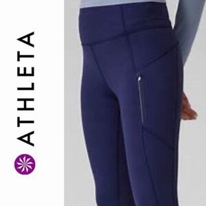 NWT SZM ATHLETA Deep Blue 7/8 Rainier leggings